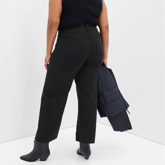 NWT GAP sz 20 / 30R High Rise Wide-Leg Jeans with Washwell Raw Hem - Picture 4 of 7